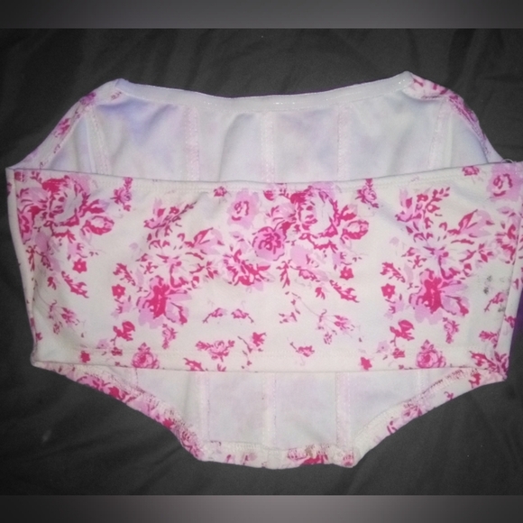 SHEIN Pink floral corset tube top sz Small - Picture 2 of 9